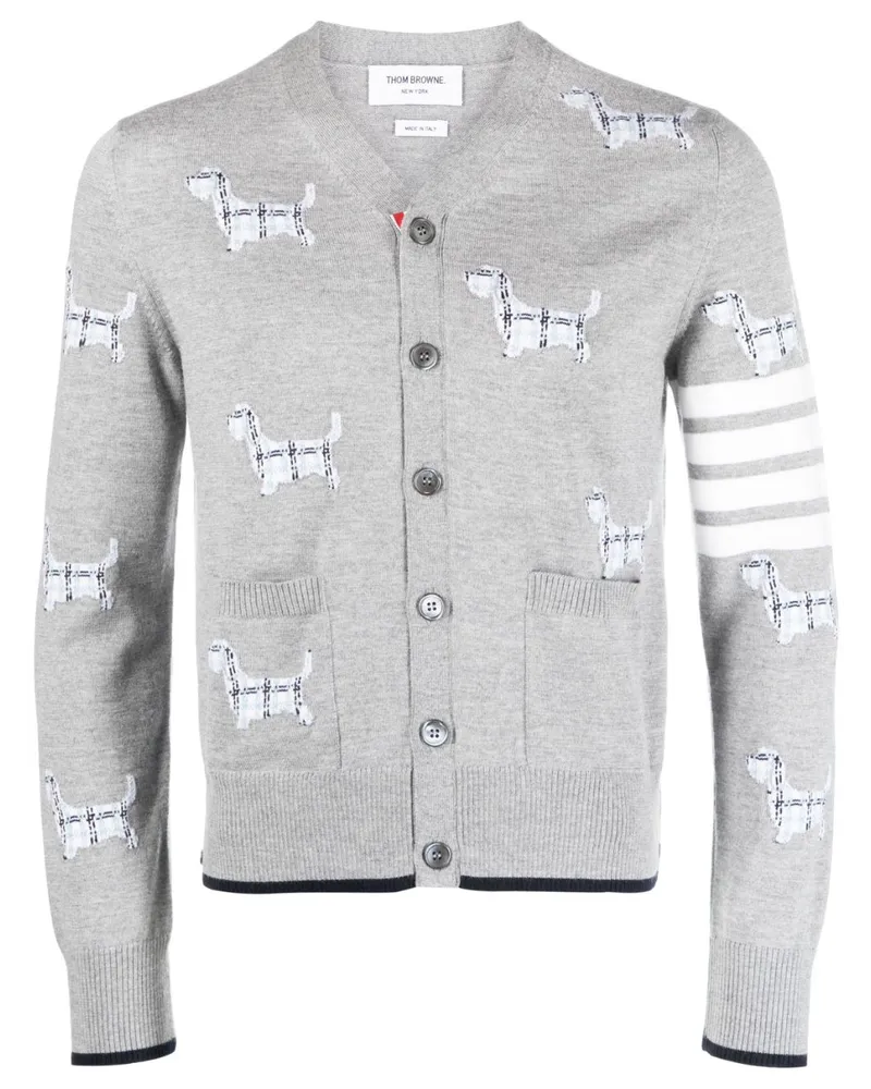 Thom Browne Cardigan mit Hector-Motiv - Grau Grau