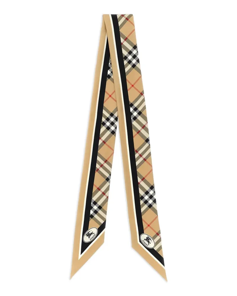 Burberry Seidenschal mit Check - Nude Nude
