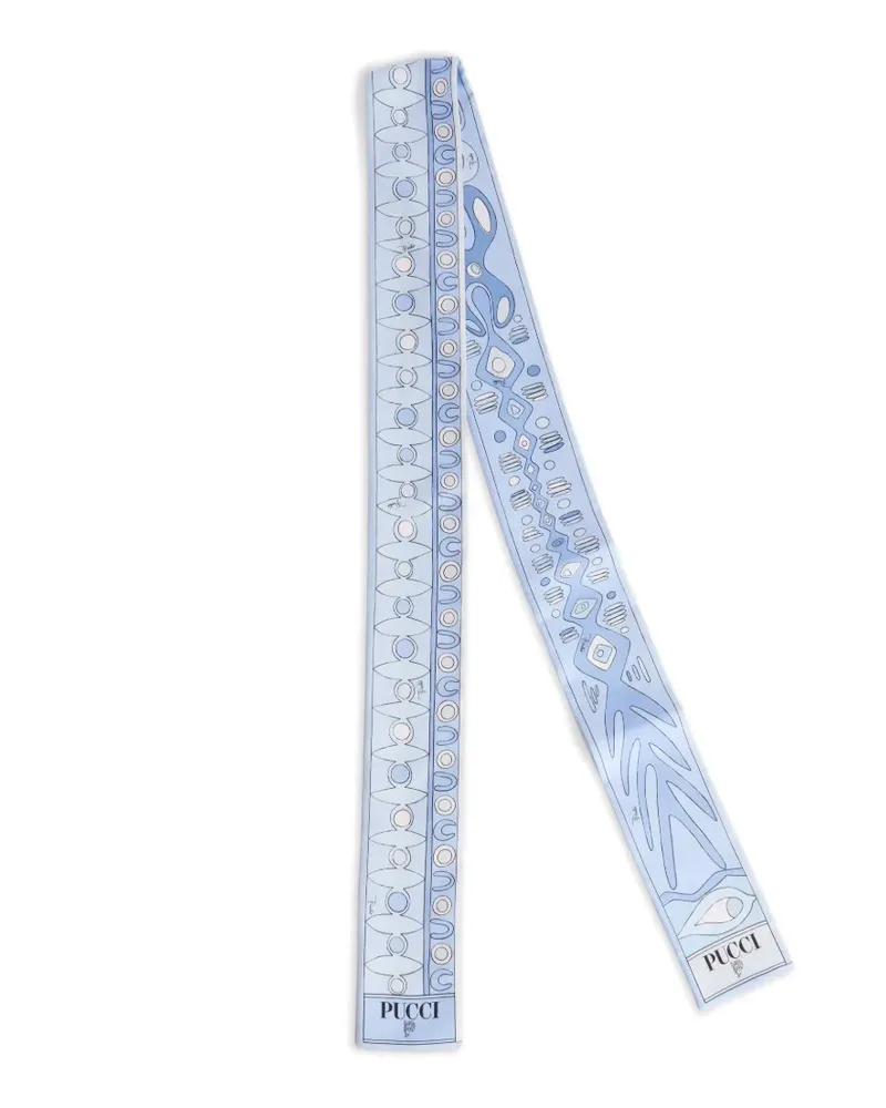Emilio Pucci Angoli and Soleil-print silk twill scarf - Blau Blau