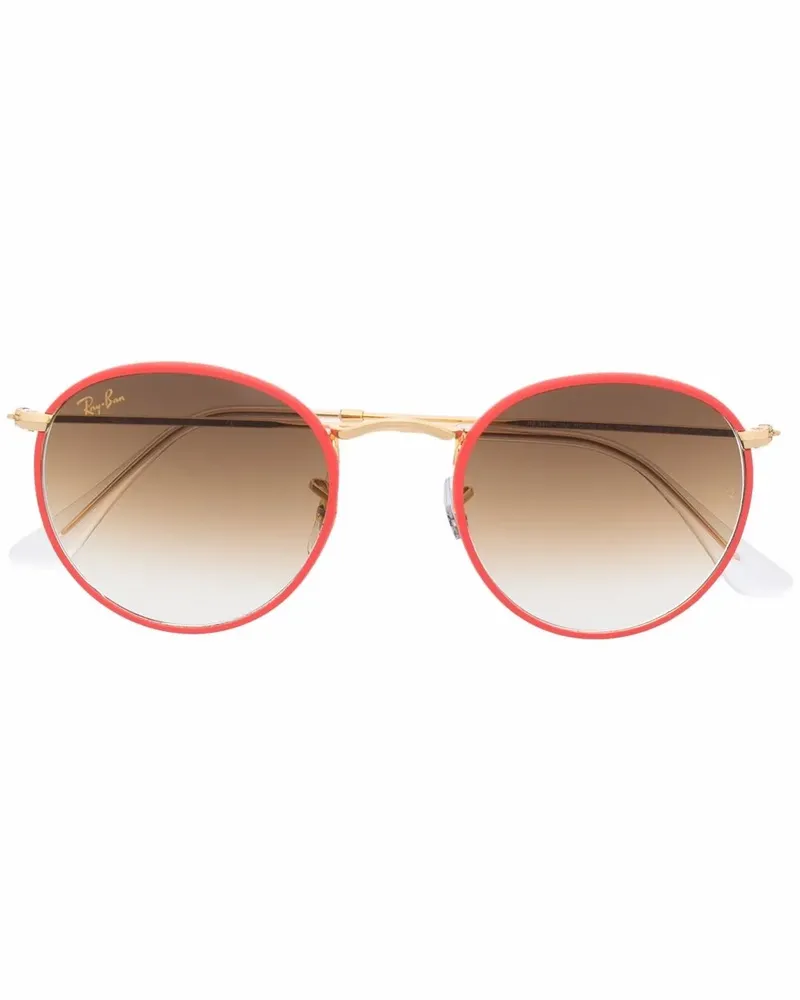 Ray Ban Sonnenbrille mit rundem Gestell - Gold Gold