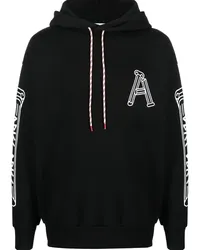 Aries Hoodie mit Logo-Print Schwarz