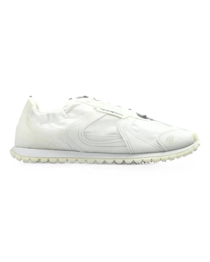Emporio Armani Sneakers aus Ripstop und Mesh mit strukturierter Gummisohle - Weiß Weiß