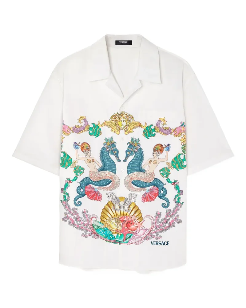 Versace Coral Theatre Hemd - Weiß Weiß