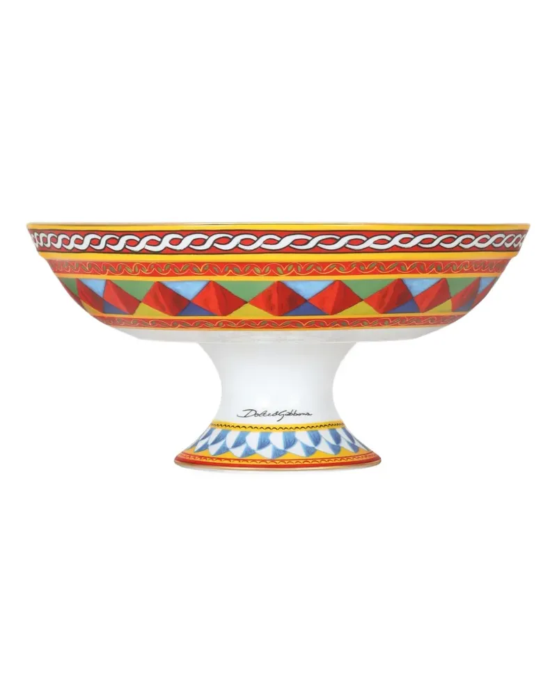 Dolce & Gabbana geometric porcelain fruit bowl (30cm) - Weiß Weiß