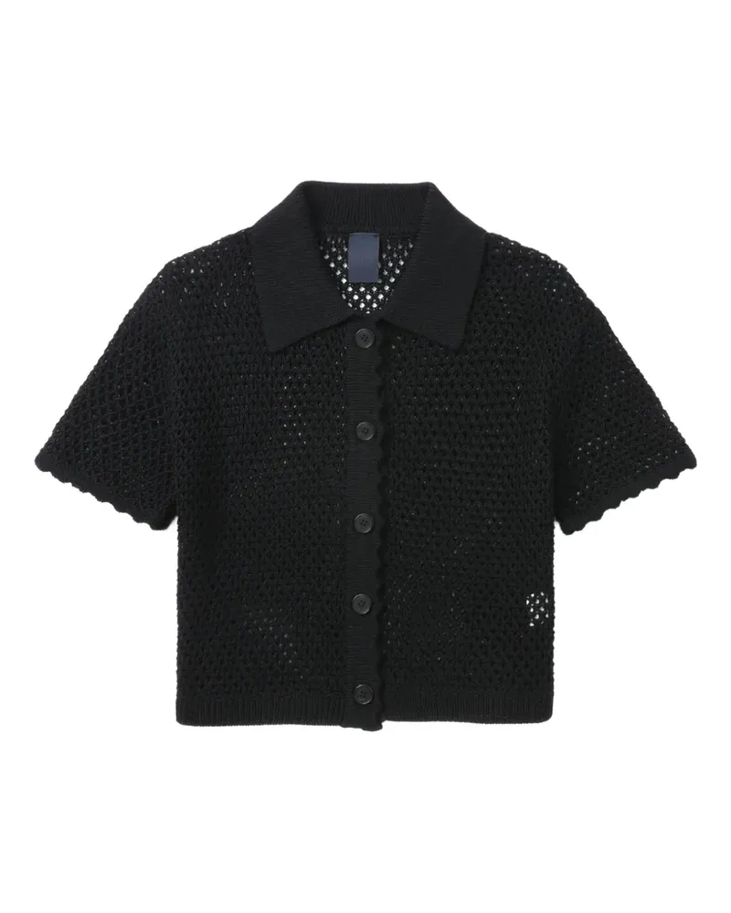 JUUN.J Cardigan mit Lochstrickmuster - Schwarz Schwarz