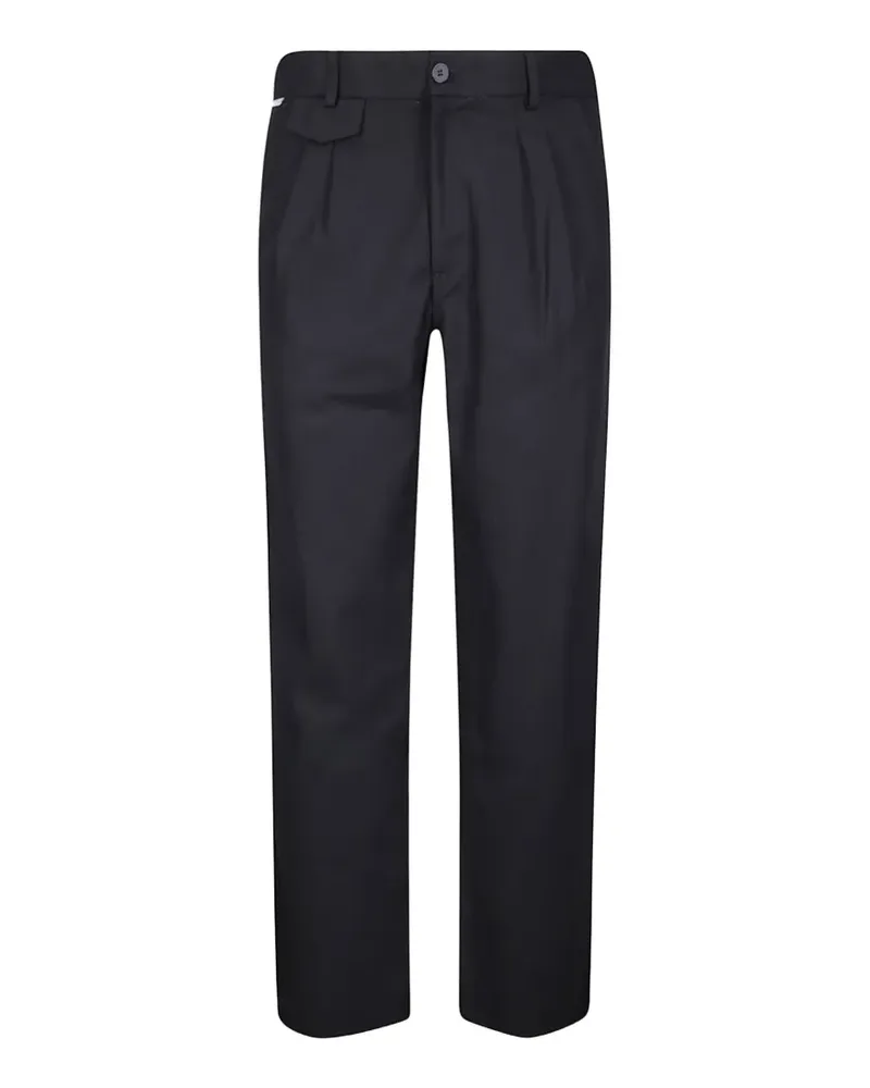 GR10K Replicated 10005 pleated straight-leg trousers - Schwarz Schwarz