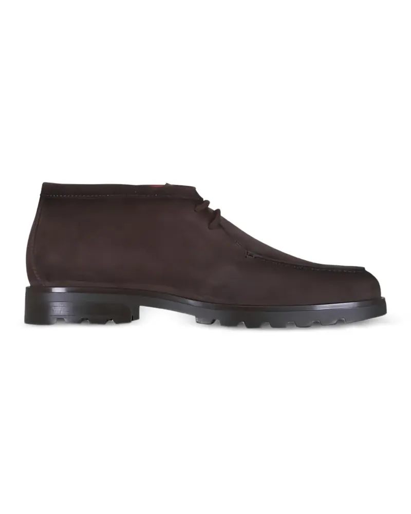 Santoni suede lace-up boots - Braun Braun