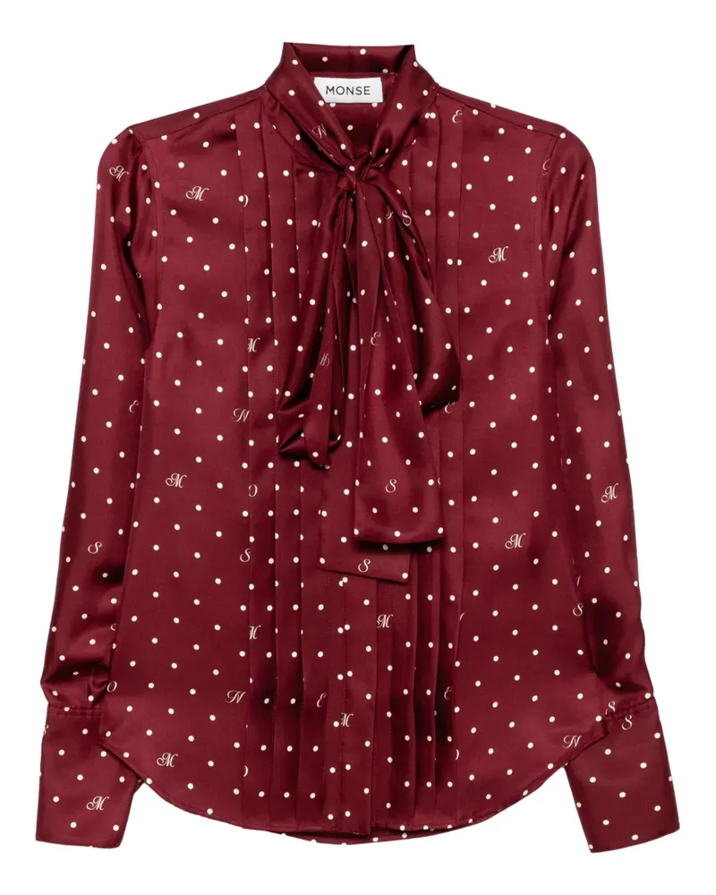 Monse Wasserfallendes Hemd mit Schleifenkragen - Rot Rot