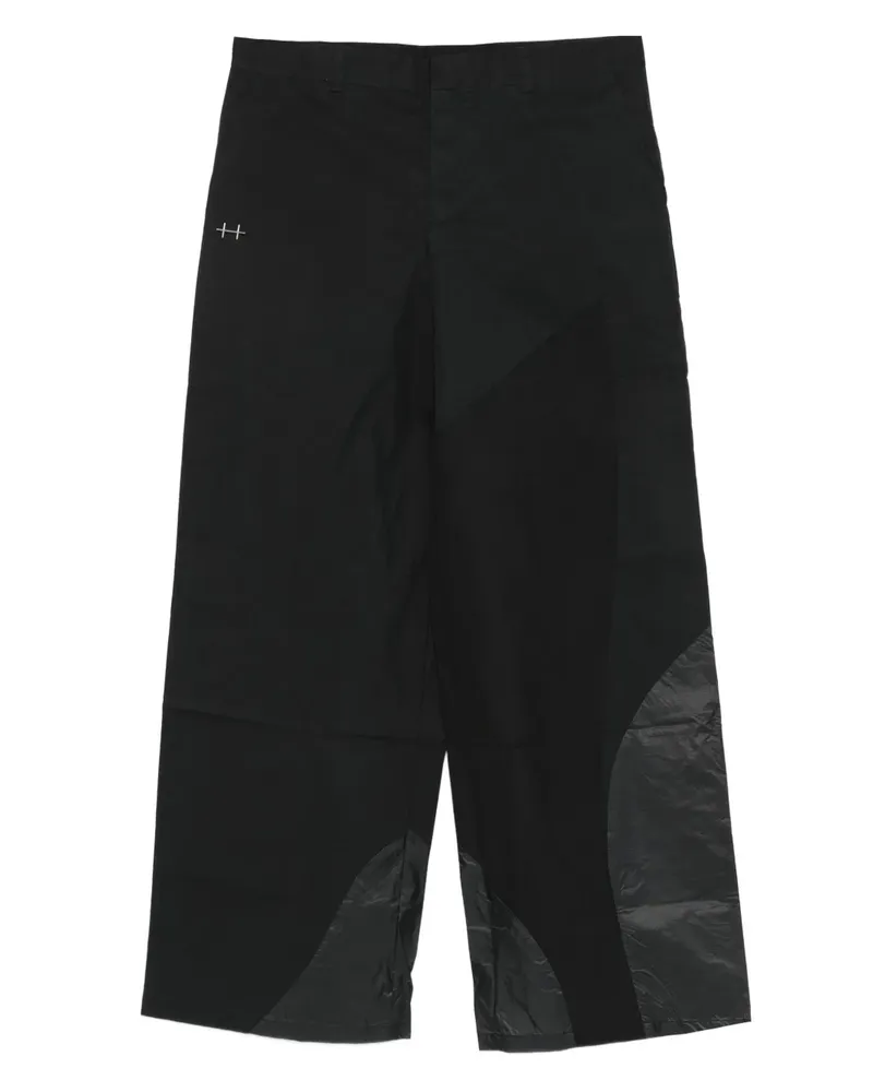 Heliot Emil Hose mit Kontrasteinsätzen - Schwarz Schwarz