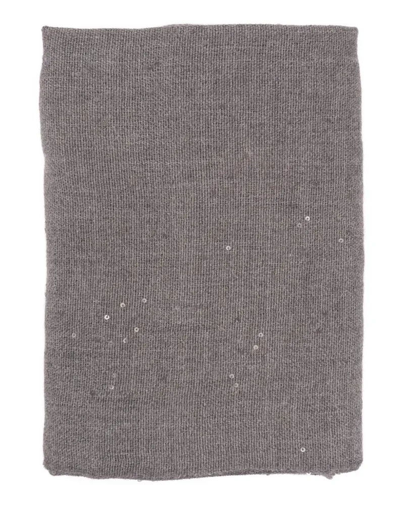 Brunello Cucinelli sequin-embellished frayed scarf - Grau Grau