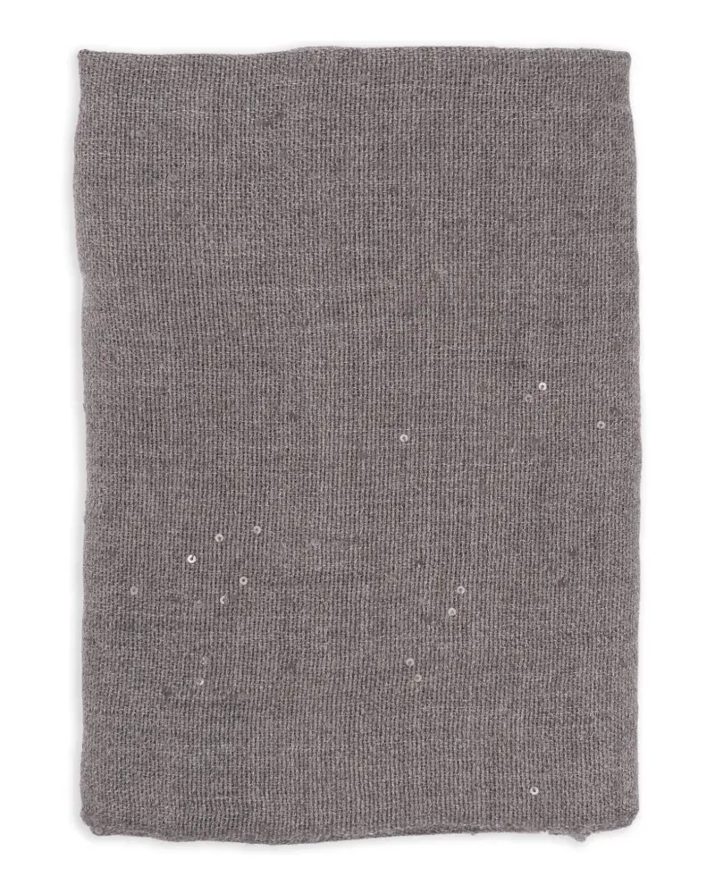 Brunello Cucinelli sequin-embellished frayed scarf - Grau Grau
