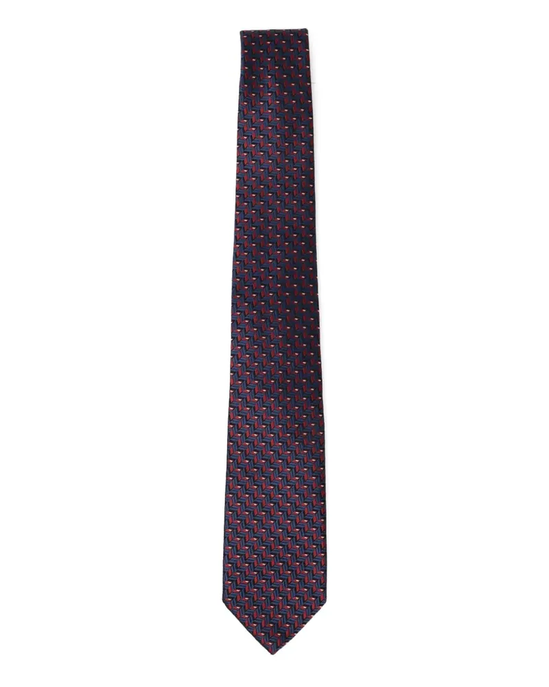 Giorgio Armani Seidenkrawatte mit geometrischem Print - Blau Blau