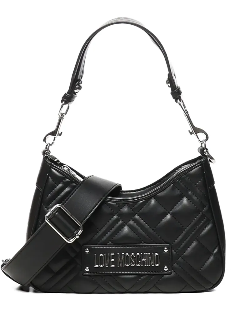 Moschino Gesteppte Schultertasche - Schwarz Schwarz