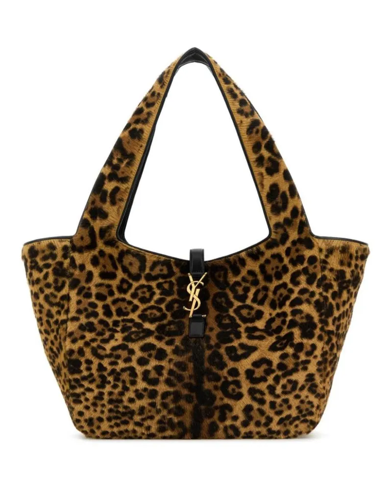 Saint Laurent Bea Tote Bag mit Leoparden-Print - Braun Braun