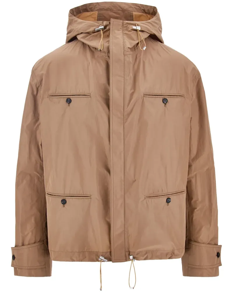 Ferragamo Kapuzenjacke mit Taschen - Nude Nude