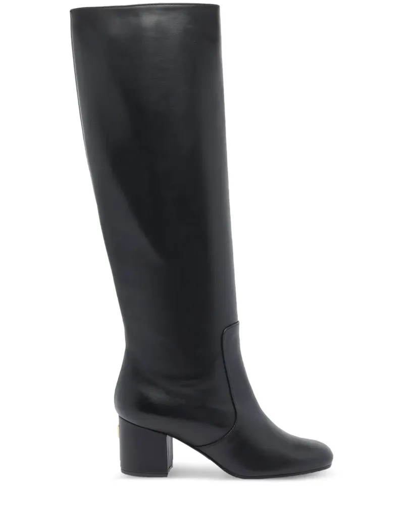Via Roma 15 Kniehohe Stiefel mit Blockabsatz 65mm - Schwarz Schwarz
