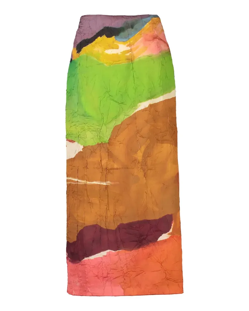 Ulla Johnson x Helen Frankenthaler Inez geometric midi skirt - Braun Braun