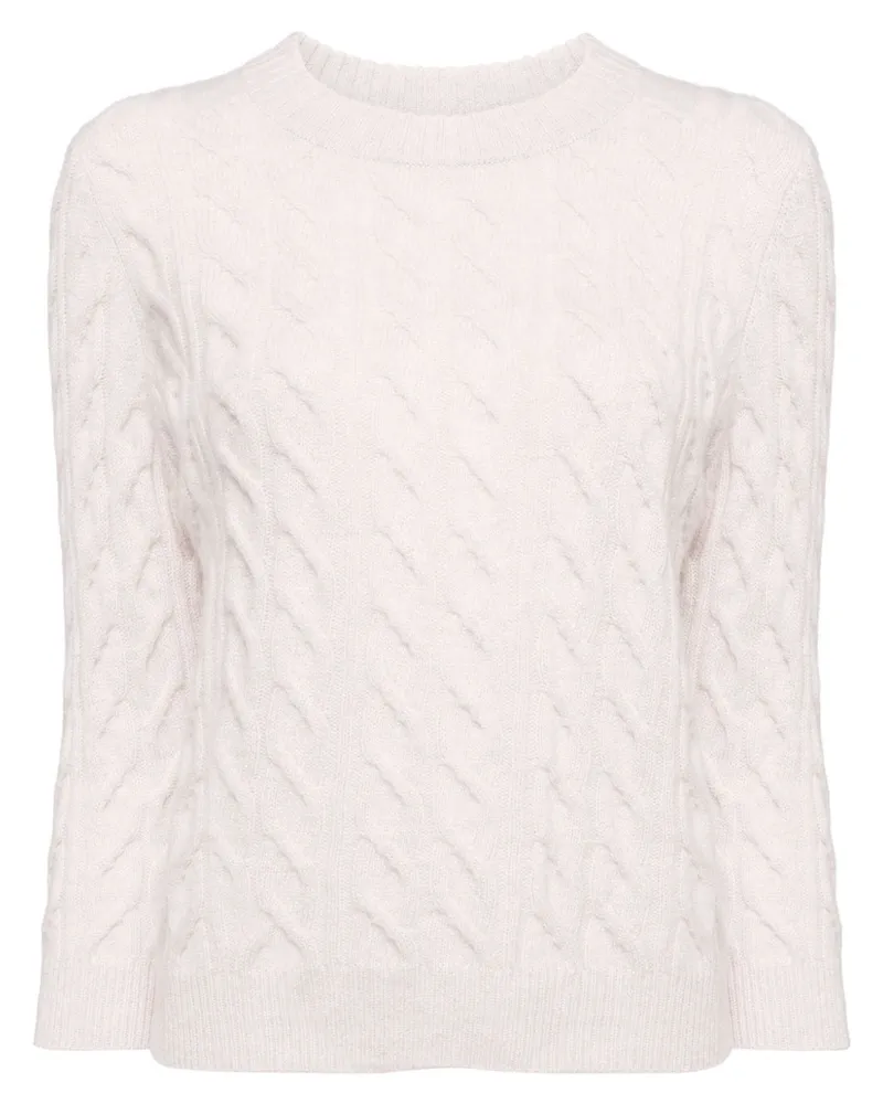 N.Peal Emilia Cable Pullover aus Kaschmir - Nude Nude