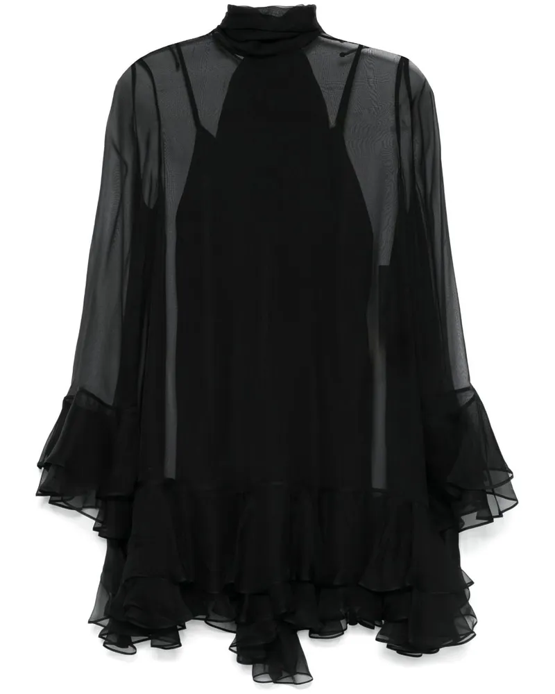 Valentino Garavani Minikleid mit Schaldetail - Schwarz Schwarz