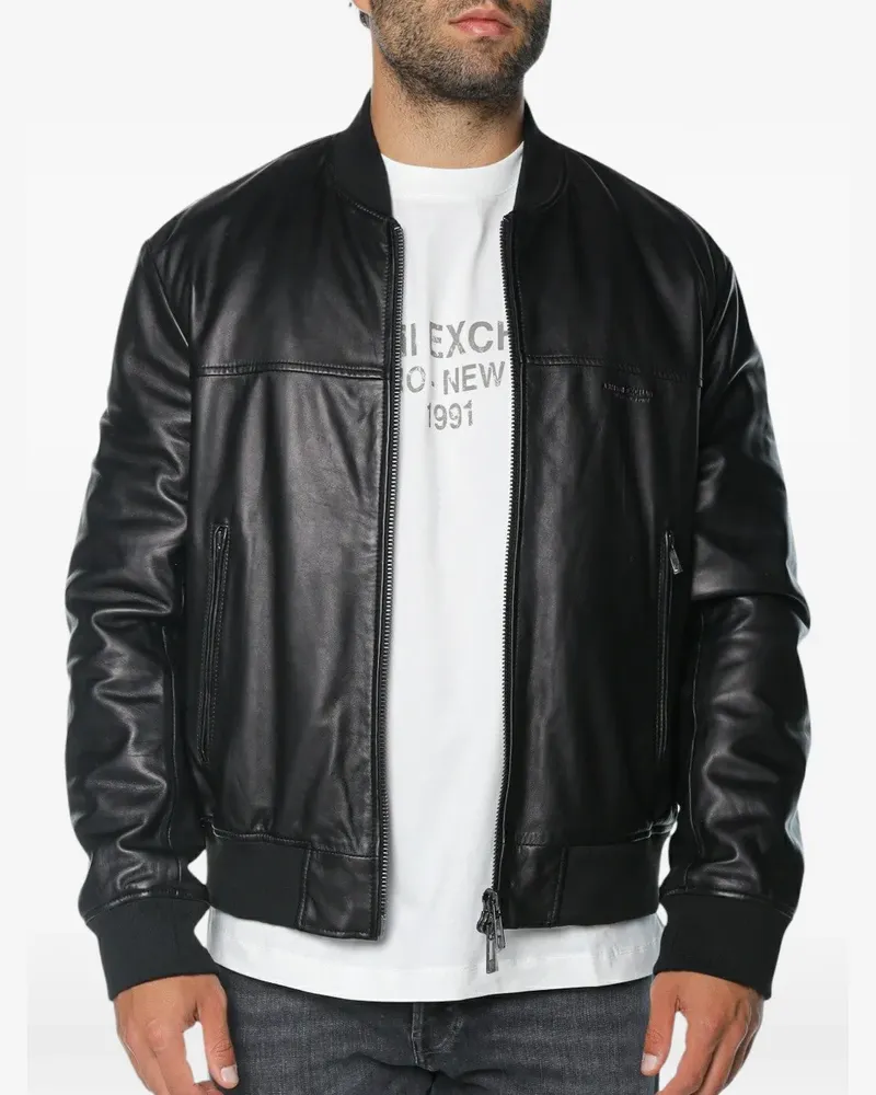 Armani Exchange Jacke aus Leder - Schwarz Schwarz
