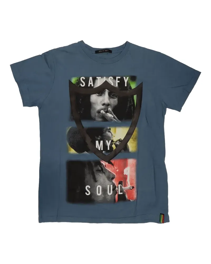 HTC Hollywood Trading Company T-Shirt mit grafischem Print - Blau Blau