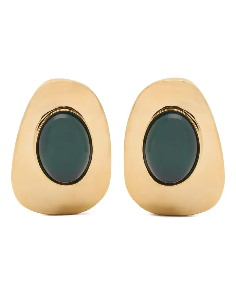 Saint Laurent oval stone earrings - Gold Gold