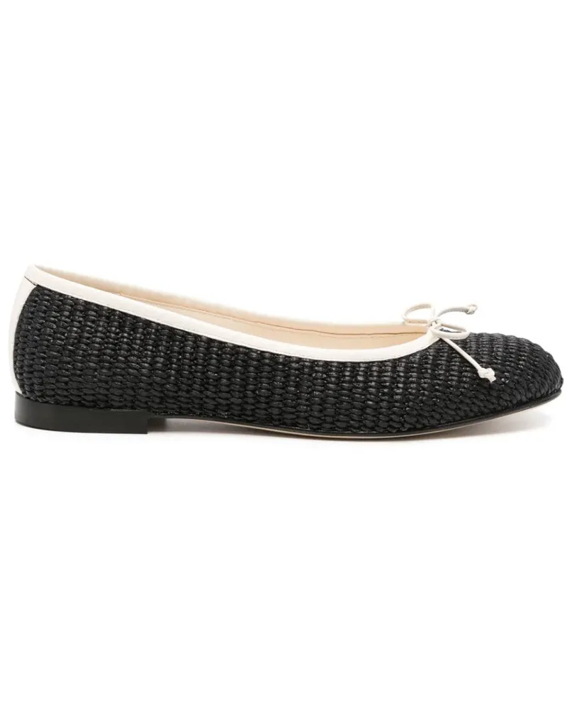 Manolo Blahnik Veralli Ballerinas aus Bast - Schwarz Schwarz