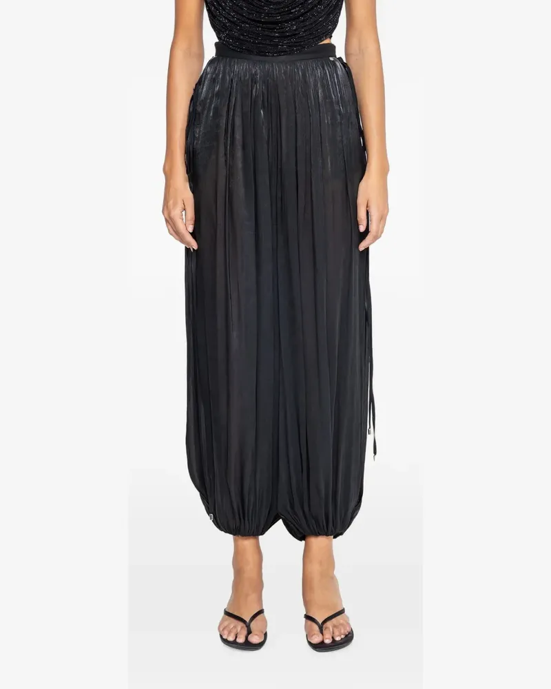 NISSA high-waisted chiffon pants - Schwarz Schwarz