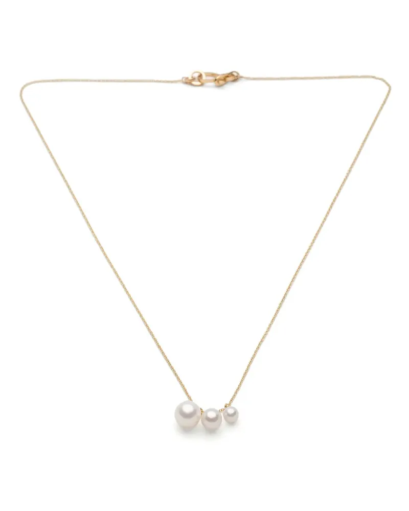 Sophie Bille Brahe 14kt yellow gold Stella pearl pendant necklace Gold
