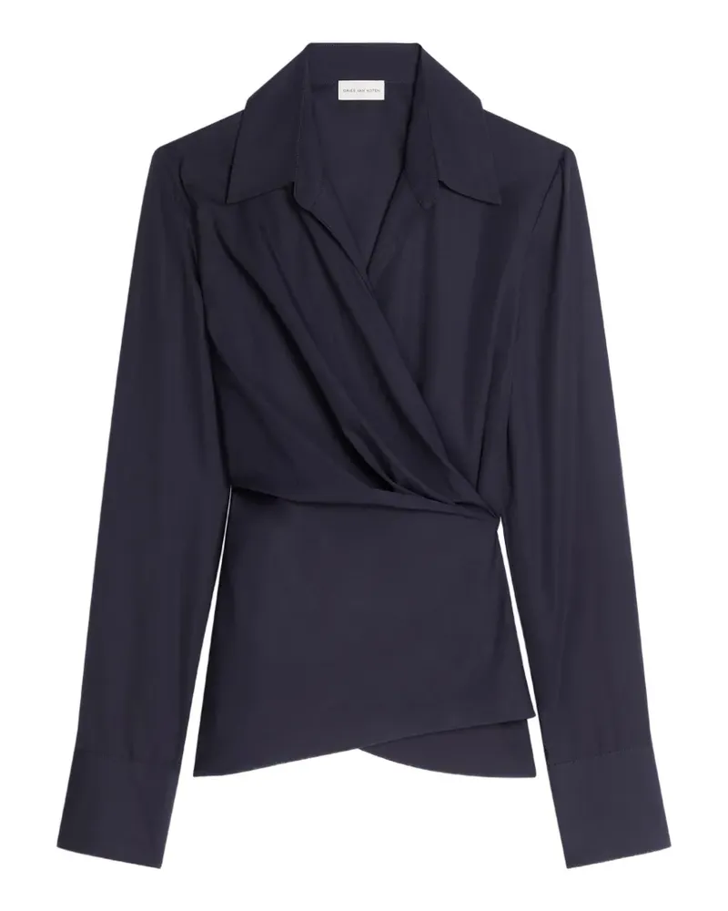 Dries van Noten Tailliertes Wickelhemd - Blau Blau