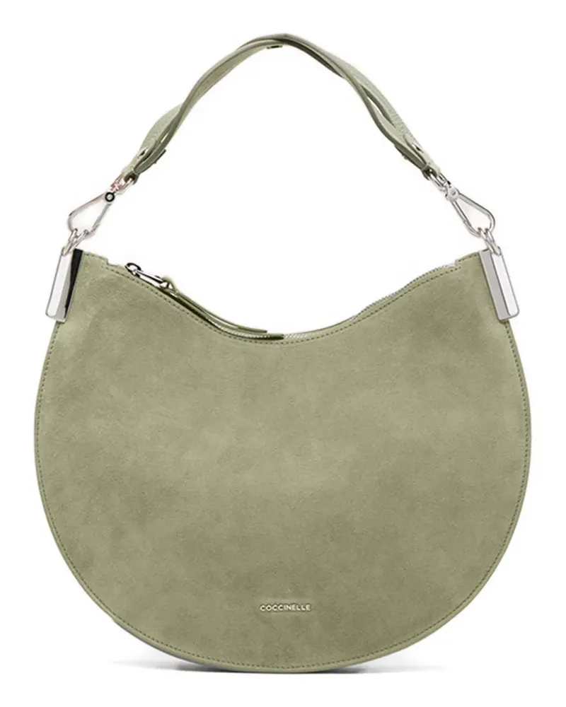 Coccinelle Mittelgroße Sunup Schultertasche aus Wildleder - Grün Grün