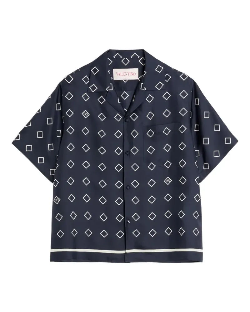 Valentino Garavani Seidenhemd mit Opticool-Print - Blau Blau
