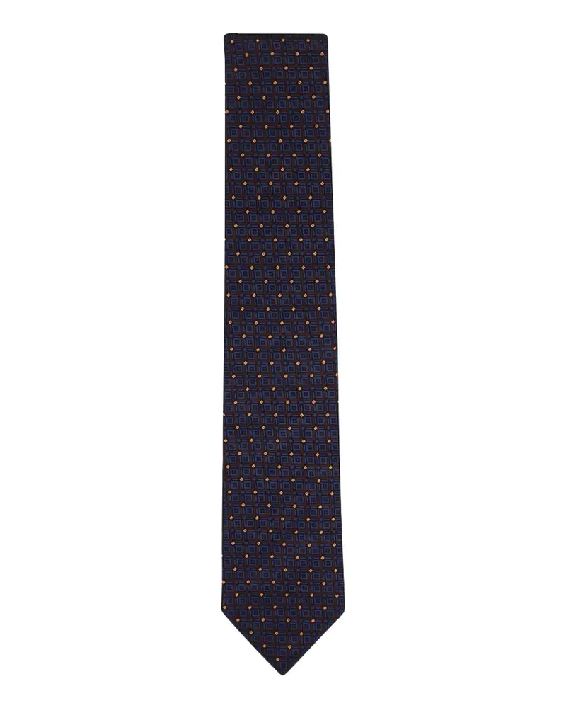 Ermenegildo Zegna Geometrisch gemusterte Krawatte - Blau Blau