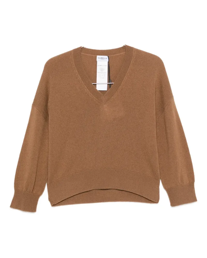 MARELLA Mseditore V-neck long-sleeve sweater - Braun Braun