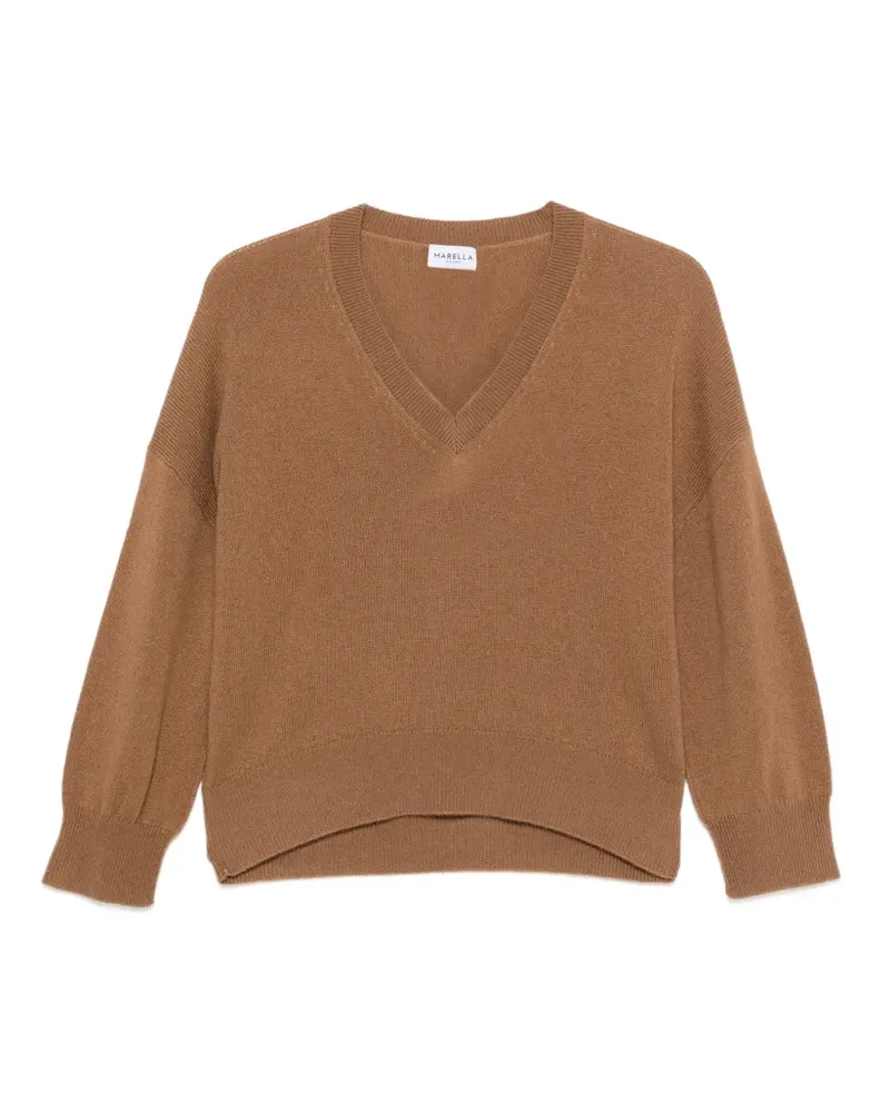 MARELLA Mseditore V-neck long-sleeve sweater - Braun Braun