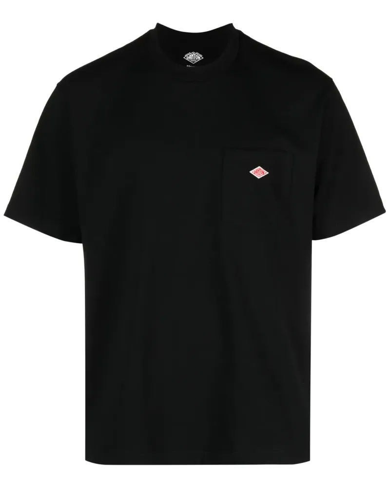 Danton T-Shirt mit Brusttasche - Schwarz Schwarz