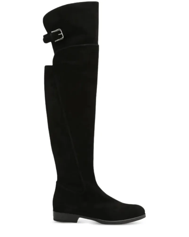 Dolce & Gabbana Wildlederstiefel mit Schnallenverschluss - Schwarz Schwarz