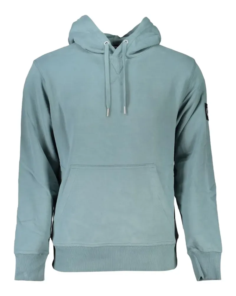 Calvin Klein logo-patch cotton hoodie - Blau Blau