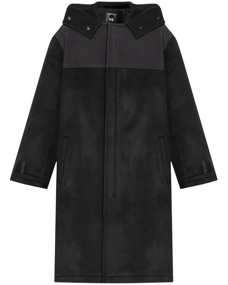 Y-3 Trenchcoat mit Kapuze - Schwarz Schwarz