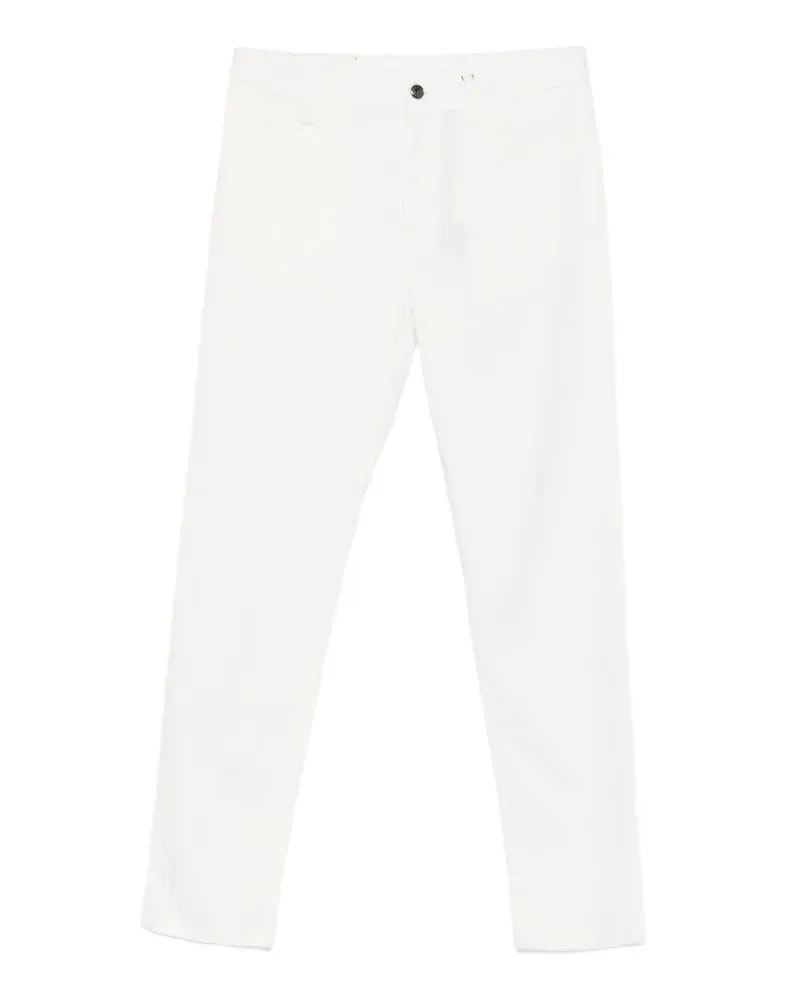 Canali logo-patch trousers - Weiß Weiß