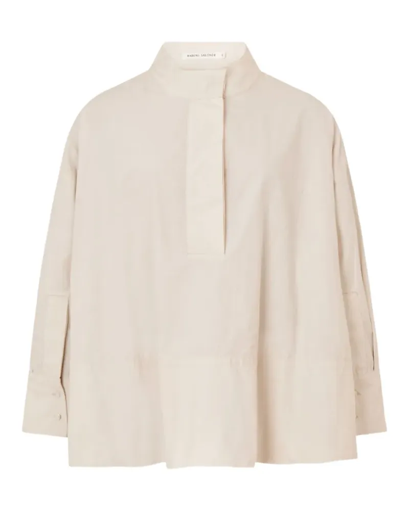 Rabens Saloner Smea high-neck box-pleat blouse - Nude Nude