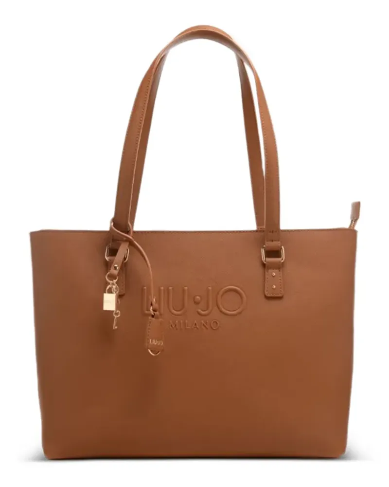 Liu Jo embossed padlock shoulder bag - Nude Nude
