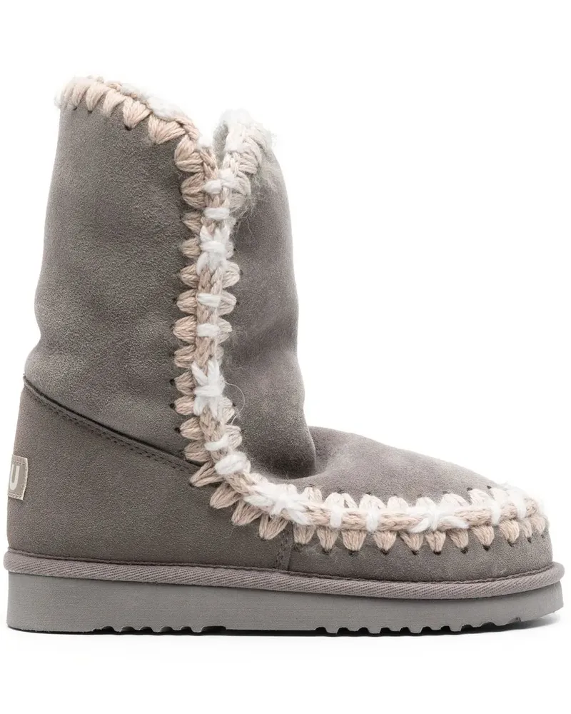 Mou Stiefel mit Kontrastnaht - Grau Grau