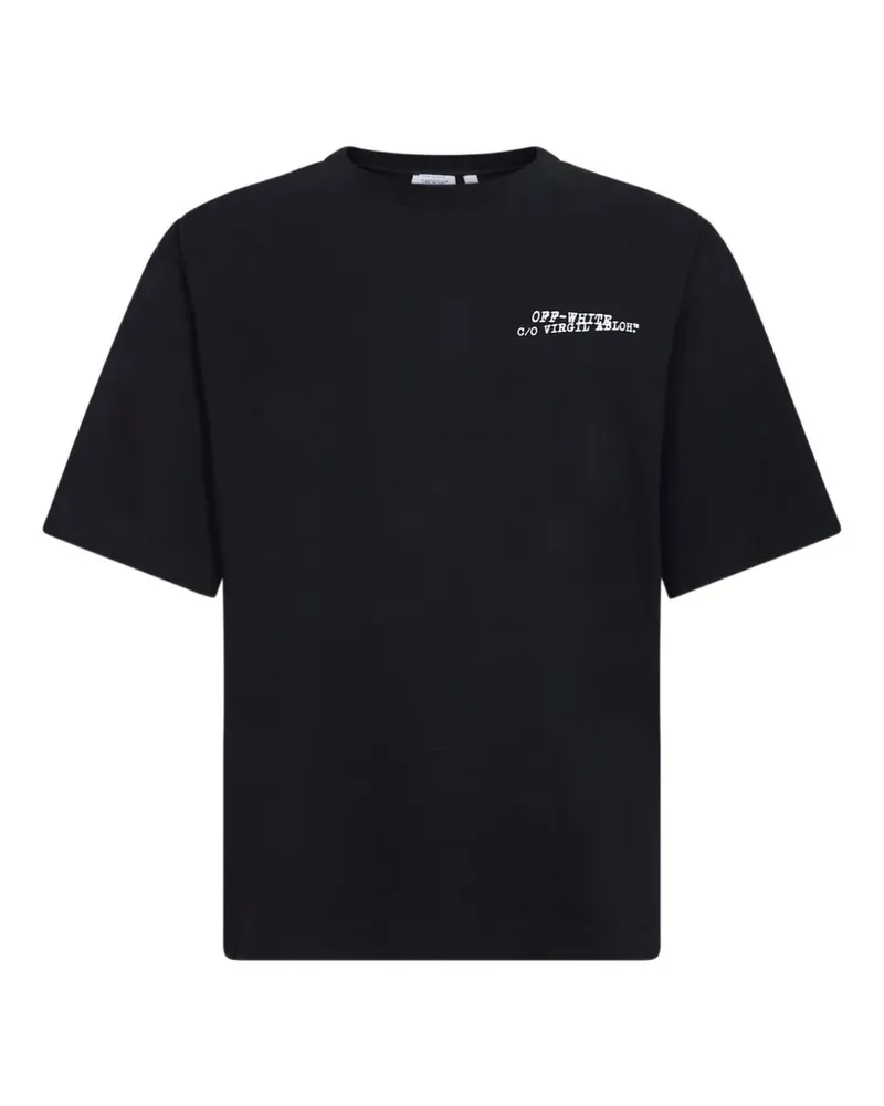 OFF-WHITE T-Shirt mit Schriftzug - Schwarz Schwarz