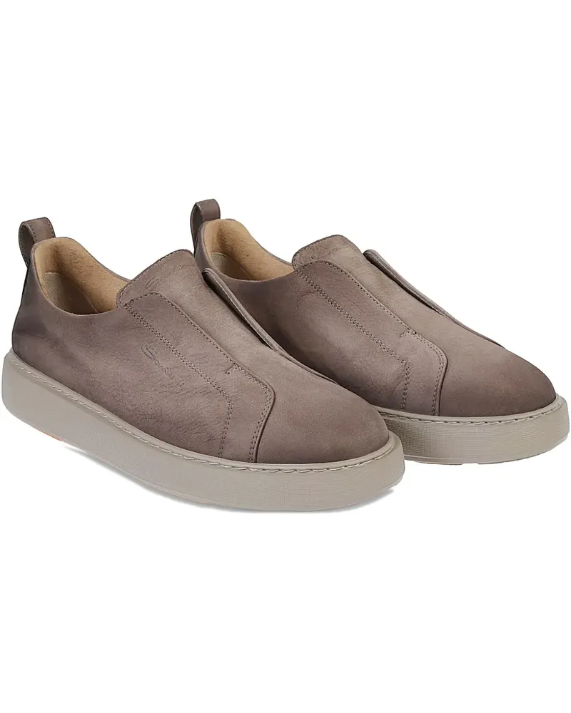 Santoni Slip-On-Boots aus Wildleder - Braun Braun