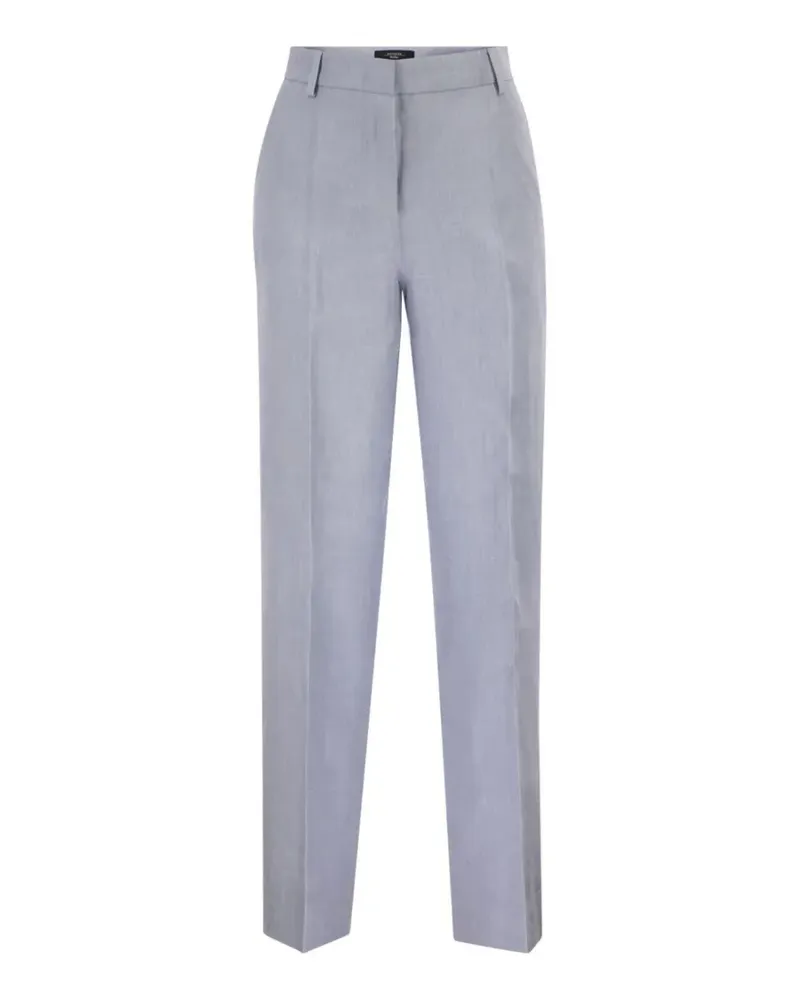 Max Mara pressed-crease linen trousers - Blau Blau