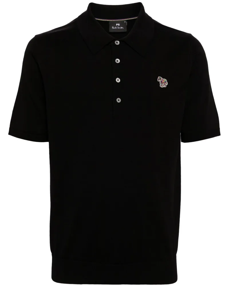 Paul Smith Poloshirt mit Zebra-Applikation - Schwarz Schwarz