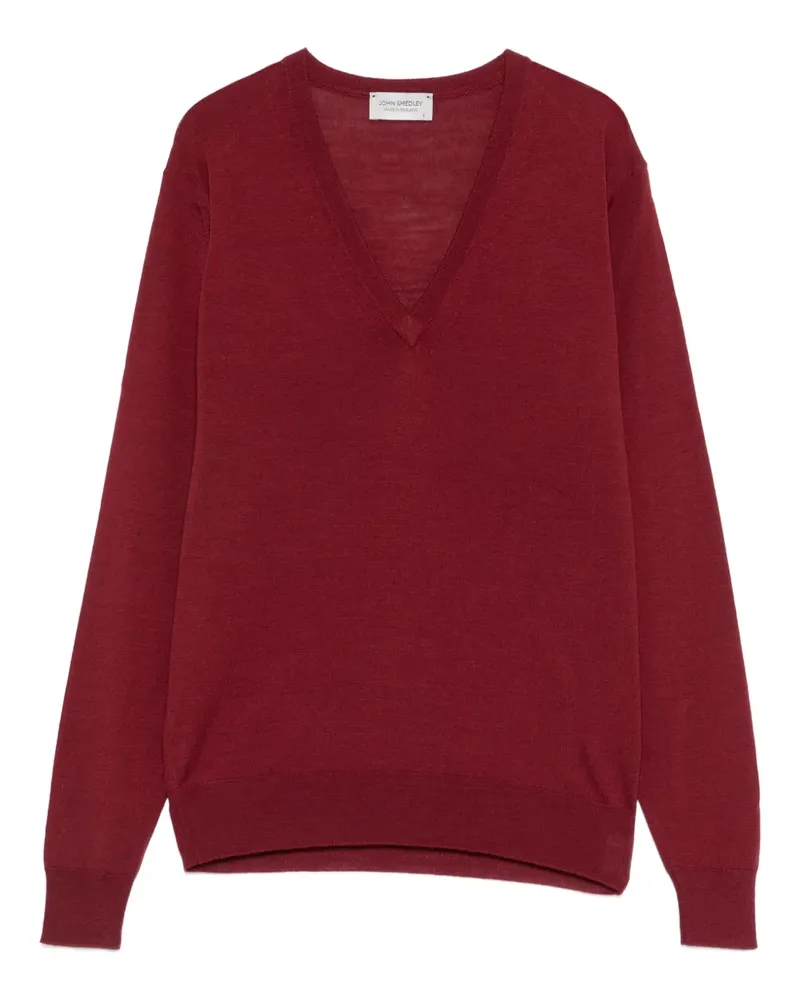 John Smedley Pullover mit V-Ausschnitt - Rot Rot