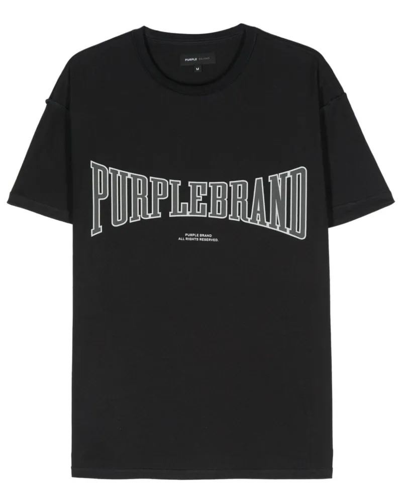 PURPLE BRAND T-Shirt mit Logo-Print Schwarz