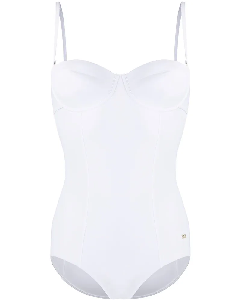Dolce & Gabbana Bustier-Badeanzug - Weiß Weiß
